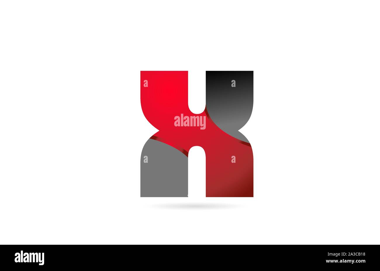 alphabet letter x black grey red for company logo icon design. Suitable ...