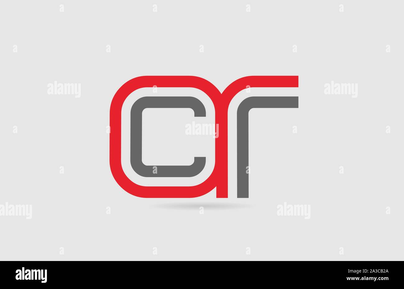 red grey alphabet letter logo combination CR C R for icon design. Suitable as a logotype for a company or business Stock Vector