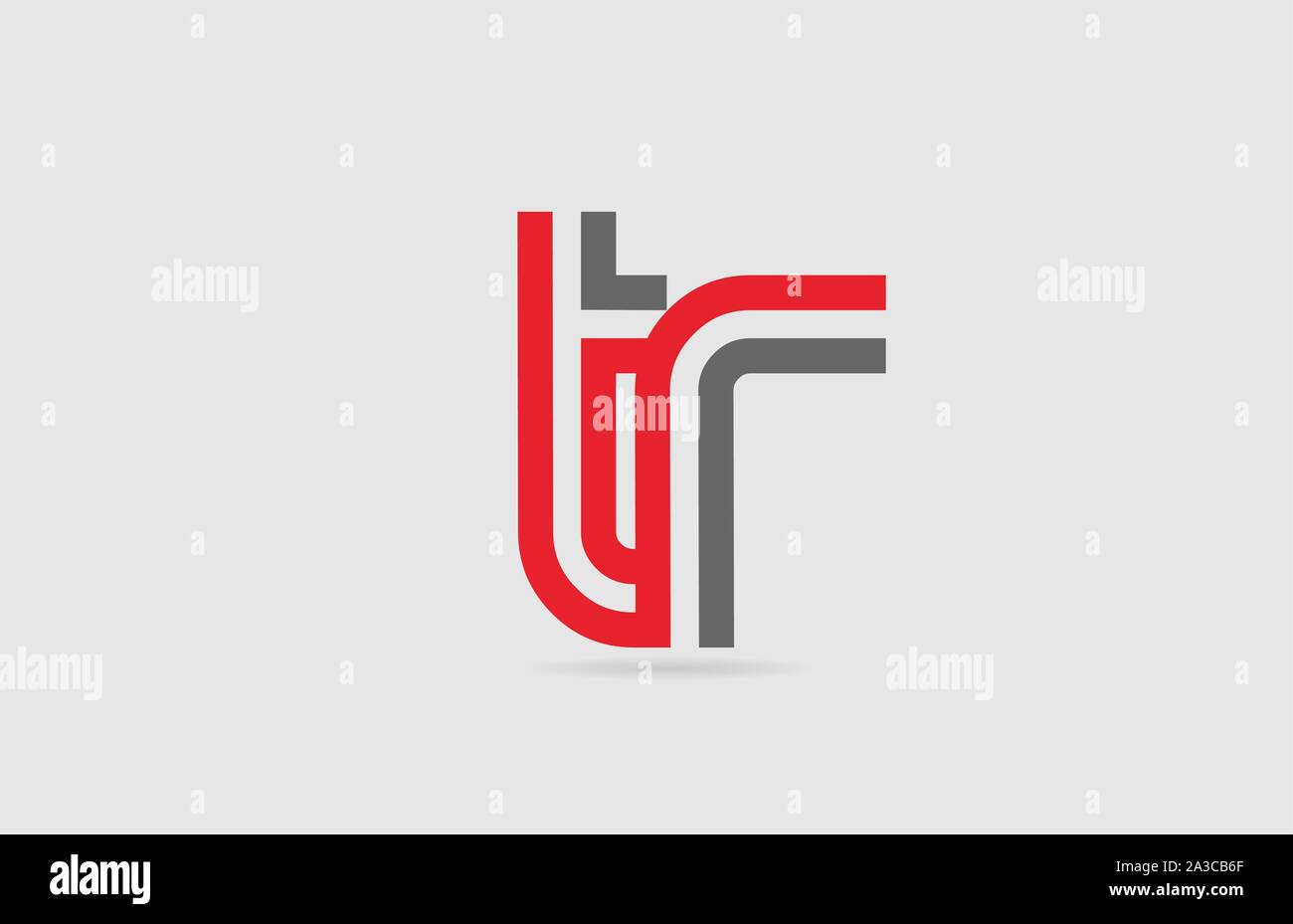 red grey alphabet letter logo combination TR T R for icon design ...