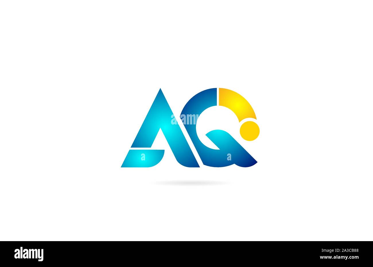 letter combination aq a q orange blue alphabet for company logo ...