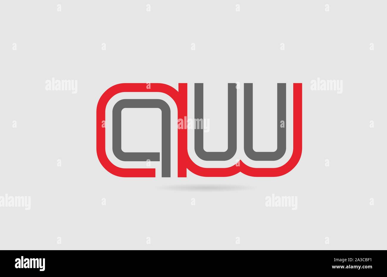 red grey alphabet letter logo combination AW A W for icon design ...