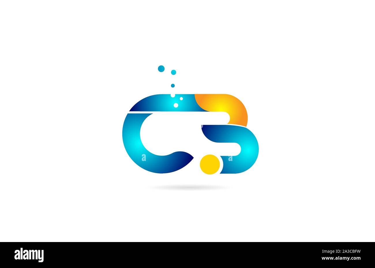 letter combination cb c b orange blue alphabet for company logo ...