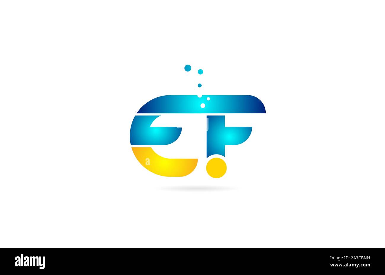 letter combination ef e f orange blue alphabet for company logo ...