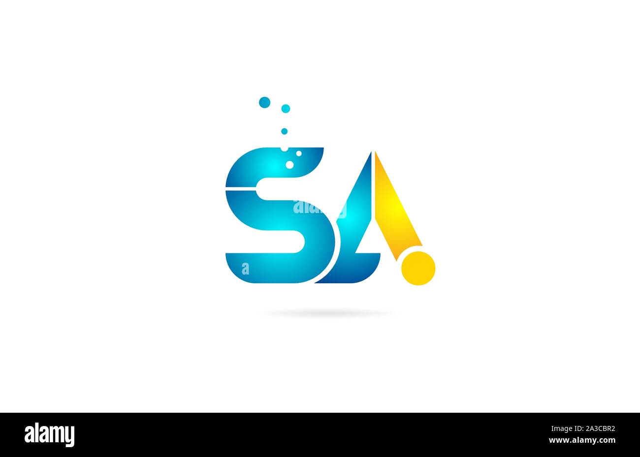 letter combination sa s a orange blue alphabet for company logo ...