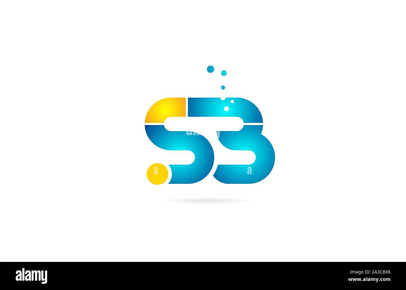 letter combination sb s b orange blue alphabet for company logo ...