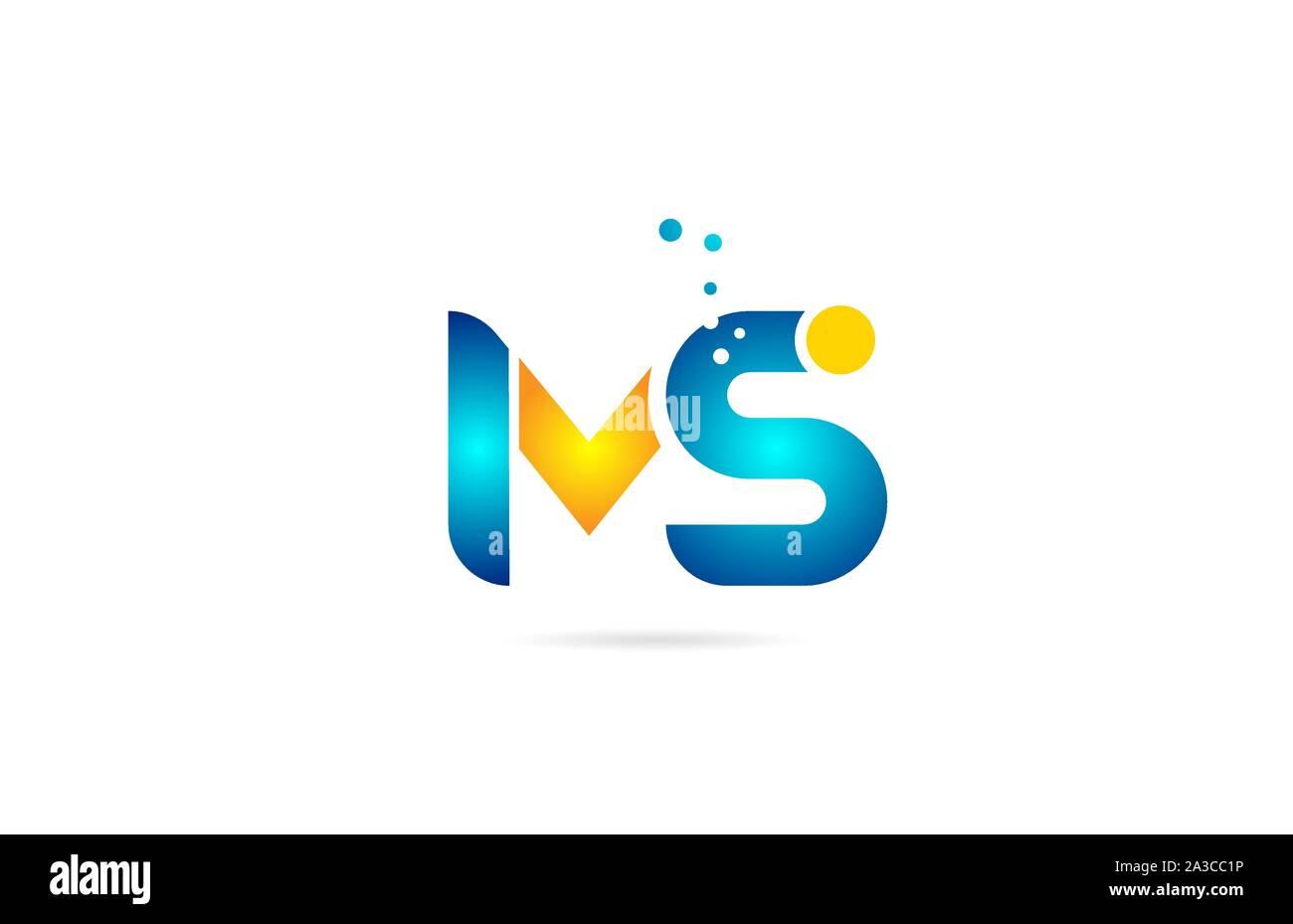 letter combination ms m s orange blue alphabet for company logo ...