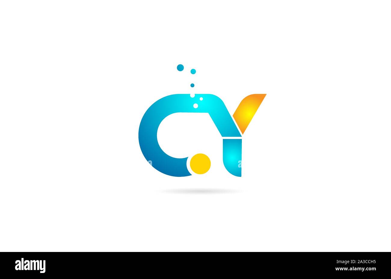 letter combination cy c y orange blue alphabet for company logo ...