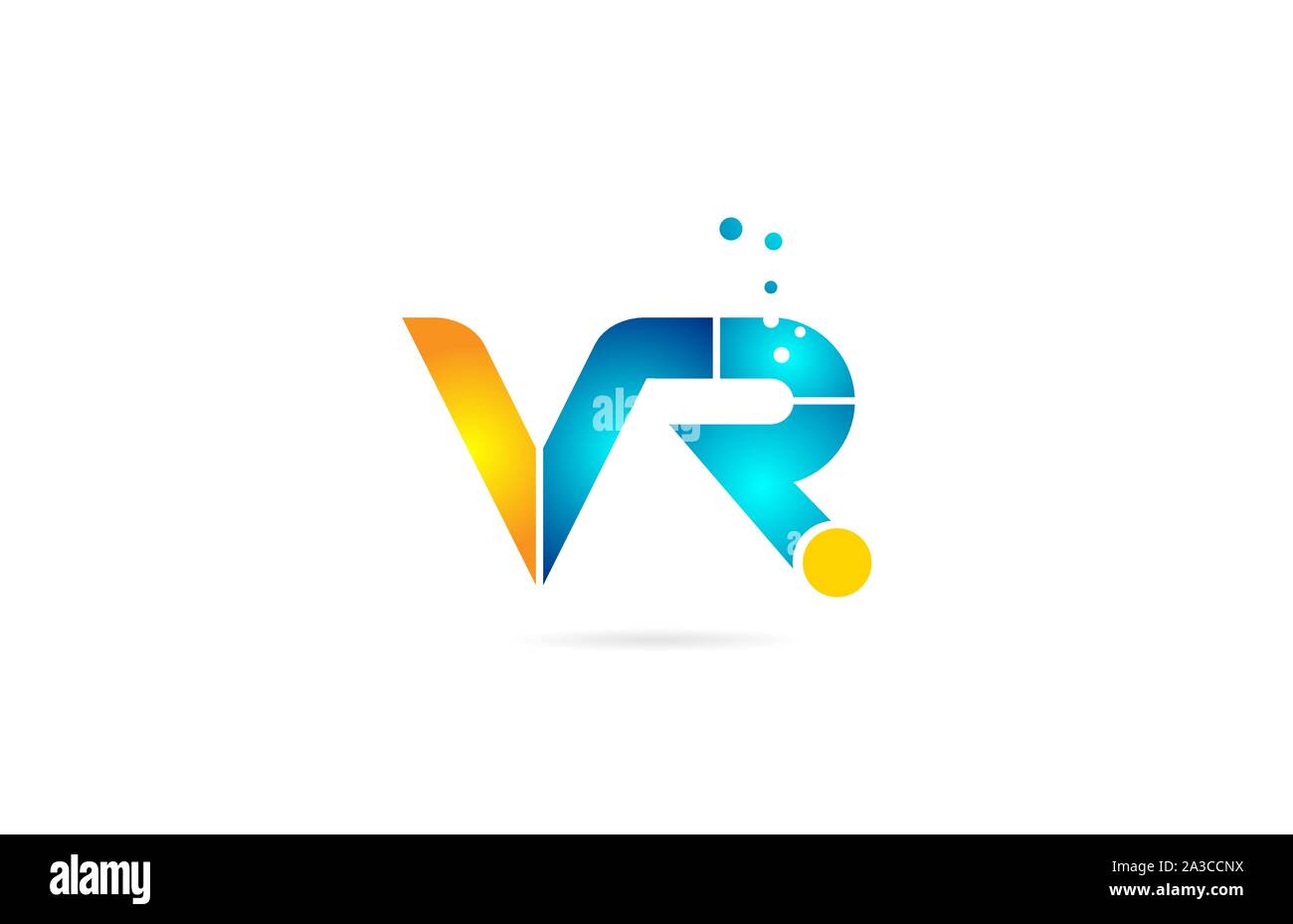 letter combination vr v r orange blue alphabet for company logo ...