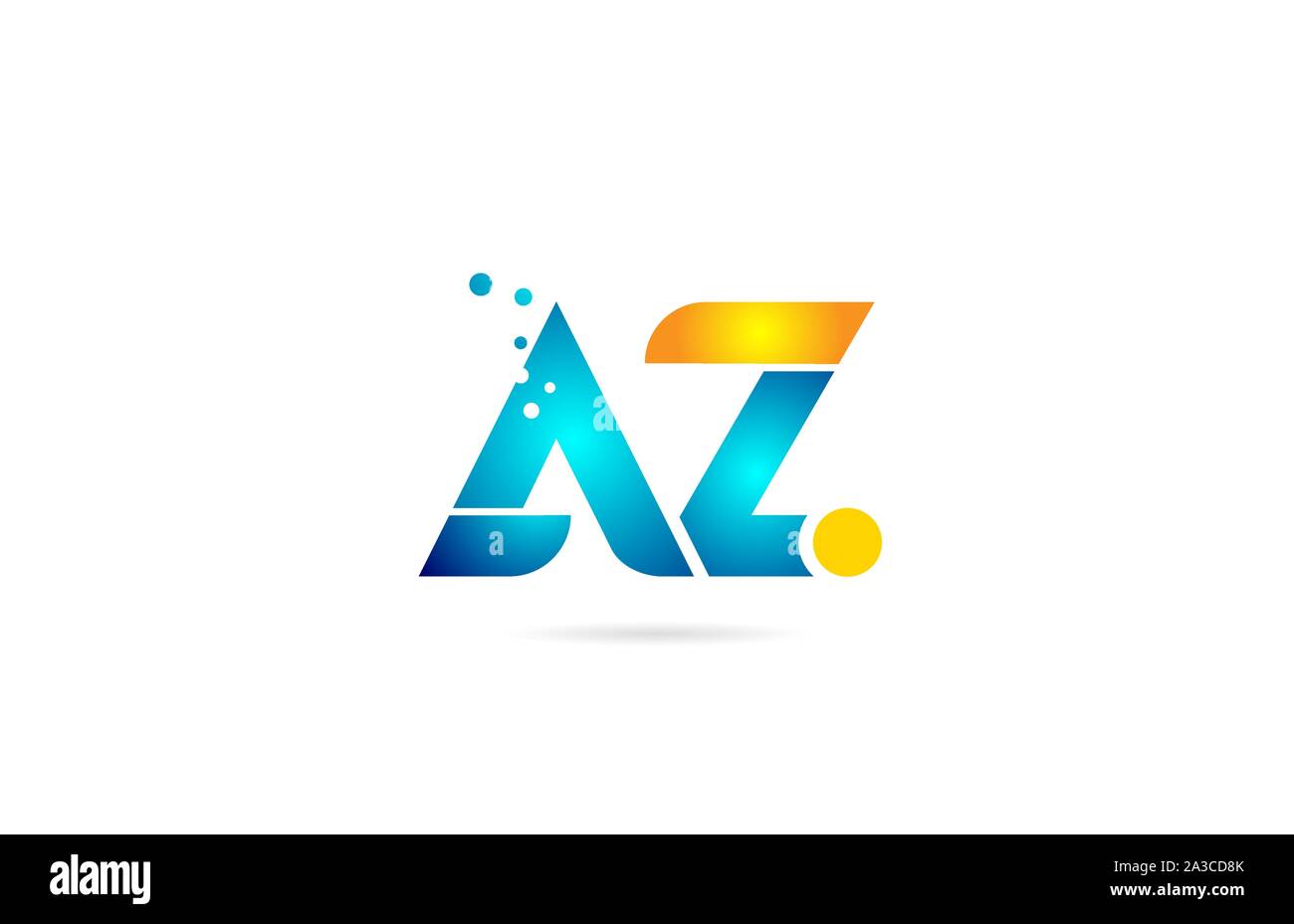letter combination az a z orange blue alphabet for company logo ...