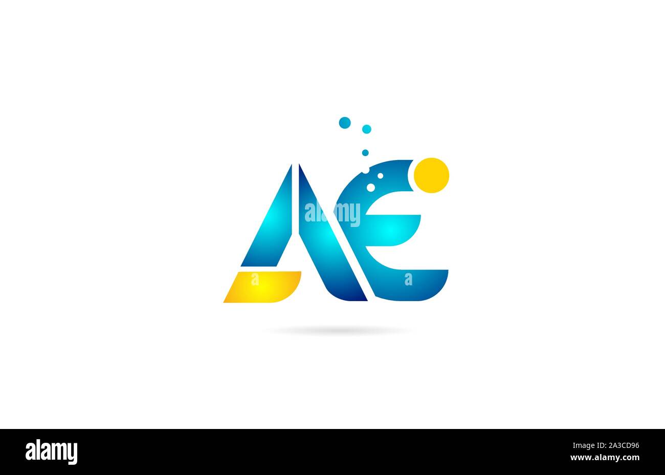 letter combination ae a e orange blue alphabet for company logo ...