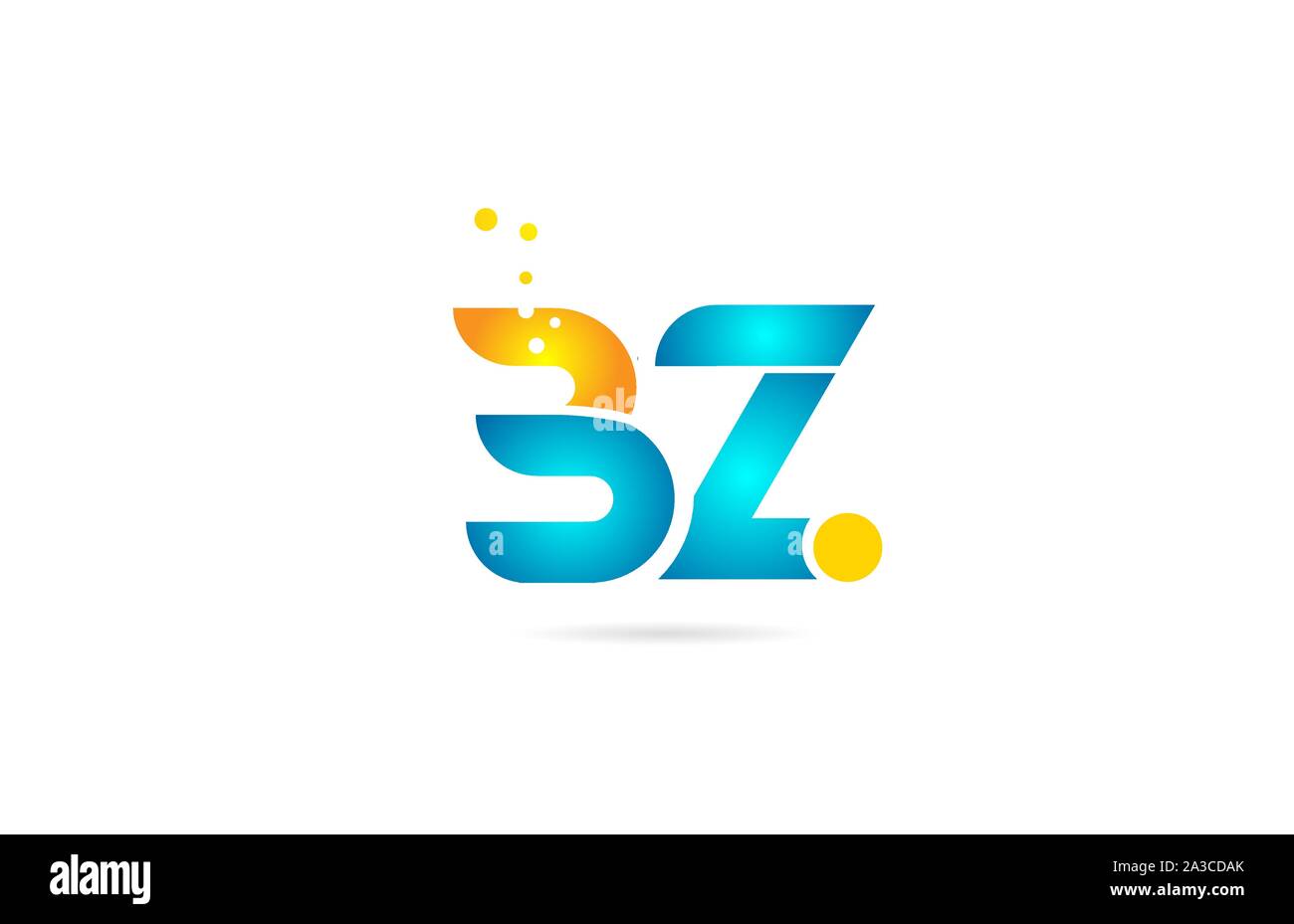 letter combination bz b z orange blue alphabet for company logo ...