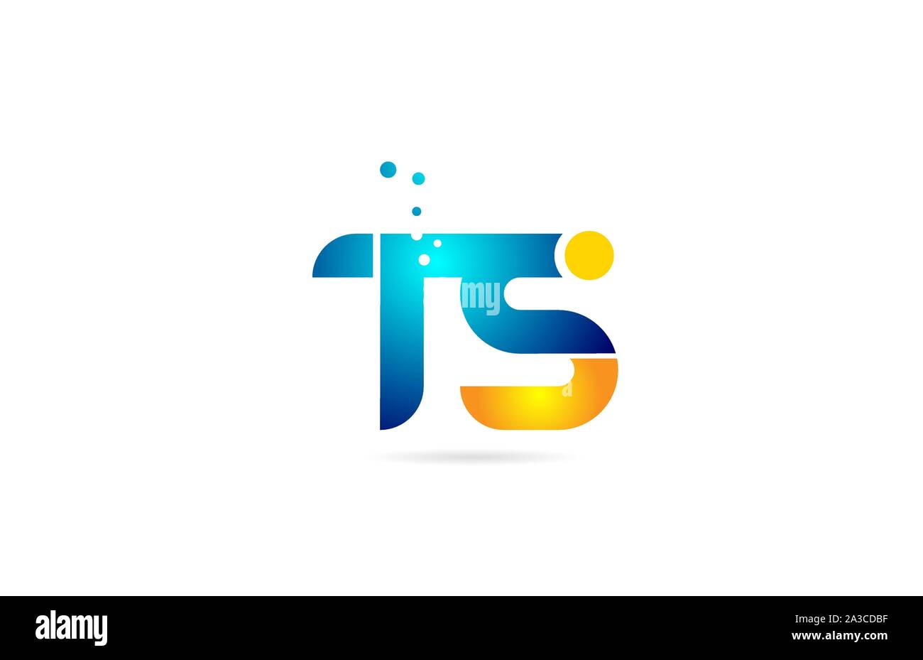 letter combination ts t s orange blue alphabet for company logo ...