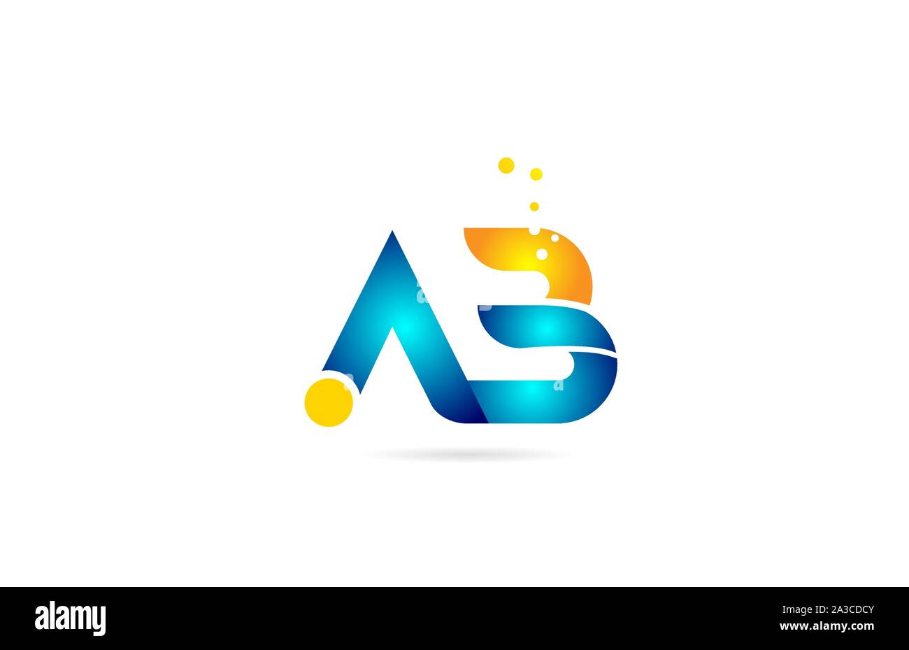 letter combination ab a b orange blue alphabet for company logo ...