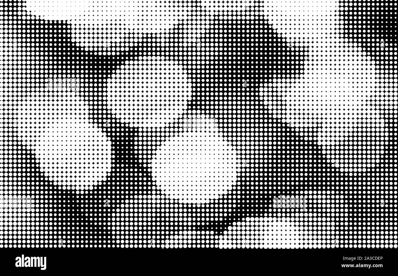 Halftone dots vector texture background. Lighting bokeh effect. Monochrome color spots. Stock Vector