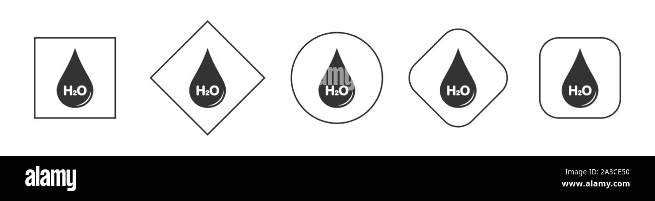 Set of icons. Drop with water formula. Flat design Stock Vector Image ...