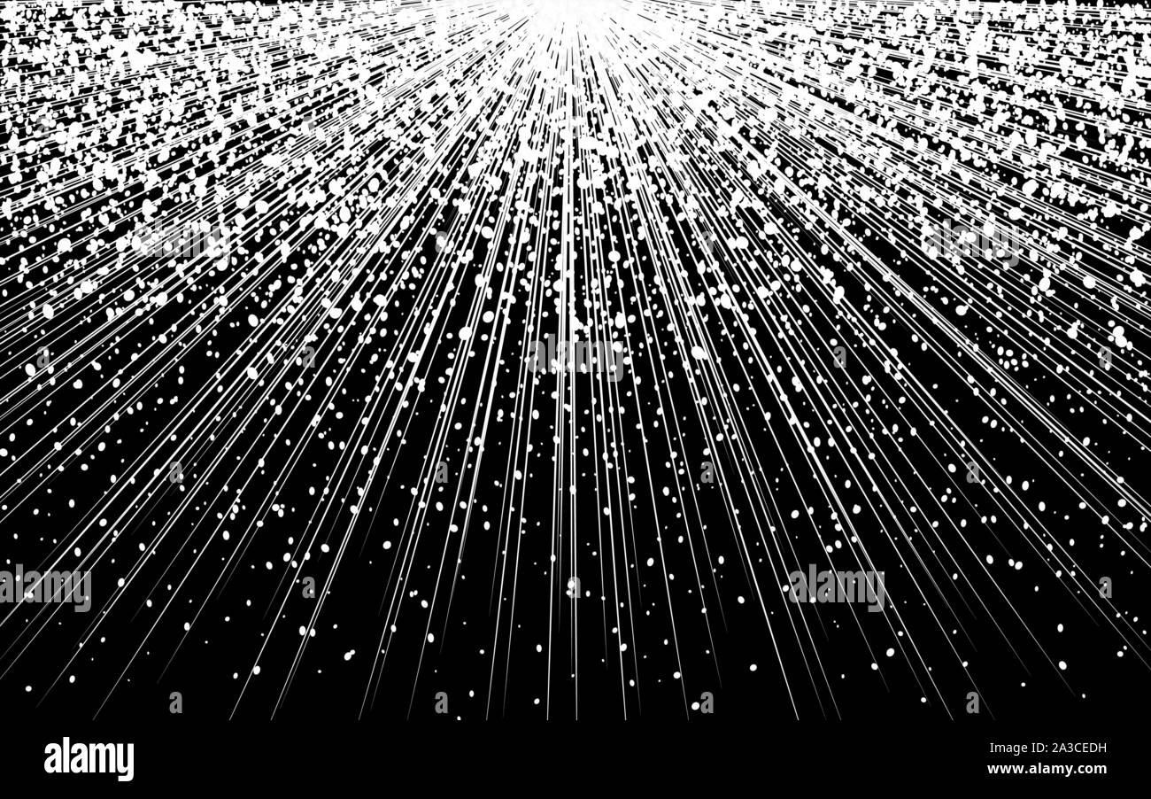 Rectangular Burst Rays Light rays. Comic book black and white radial lines background ...