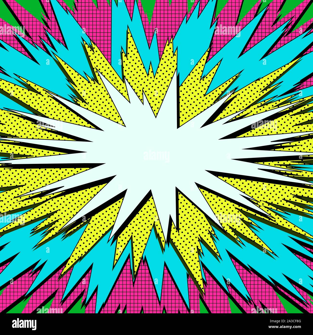 Explosion Vector Illustration Retro Pop Art Speech Bubble With