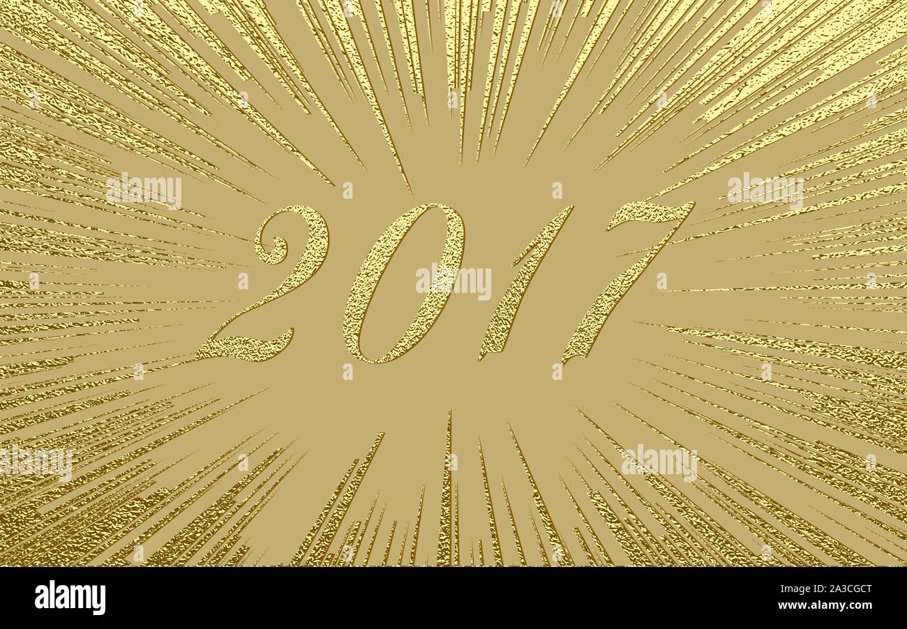 Vector 2017 Happy New Year background . The figures with gold glitter ...