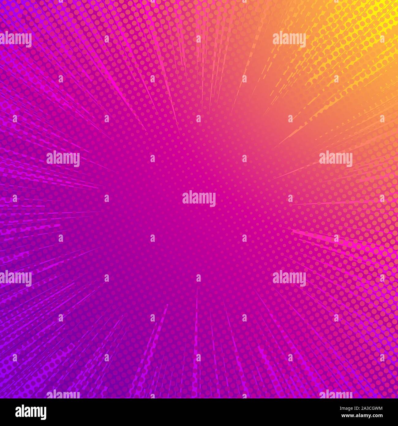Explosion vector illustration. Retro pop art background with dots ...