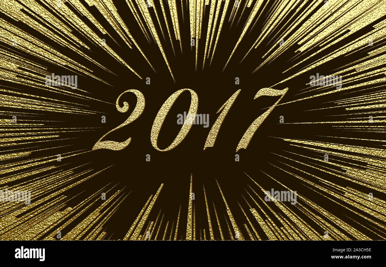 Vector 2017 Happy New Year background . The figures with gold glitter ...