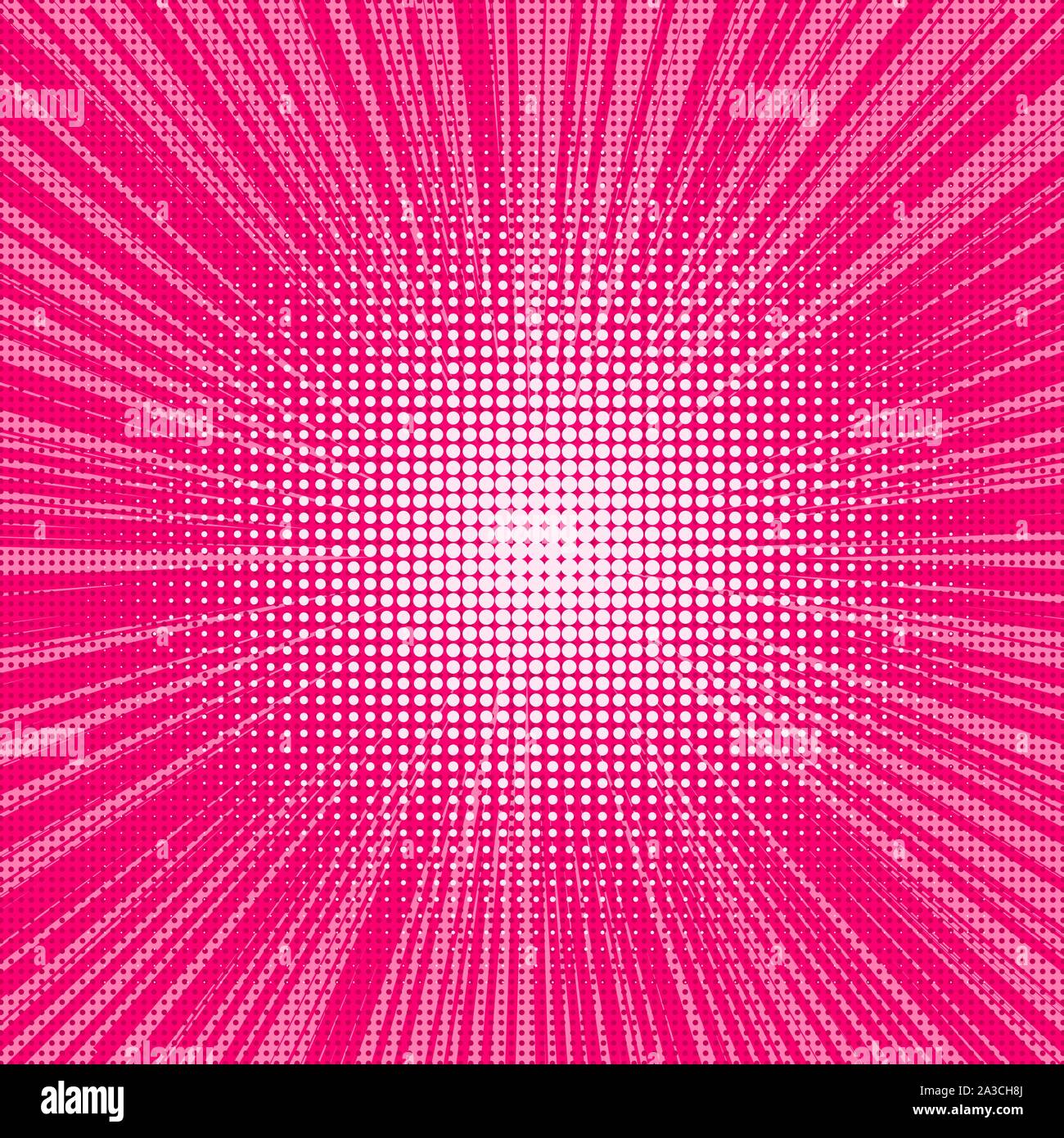 Explosion Vector Illustration Retro Pop Art Background With Dots Comic Book Fight Stamp For Card Superhero Action Frame Background Light Rays Stock Vector Image Art Alamy