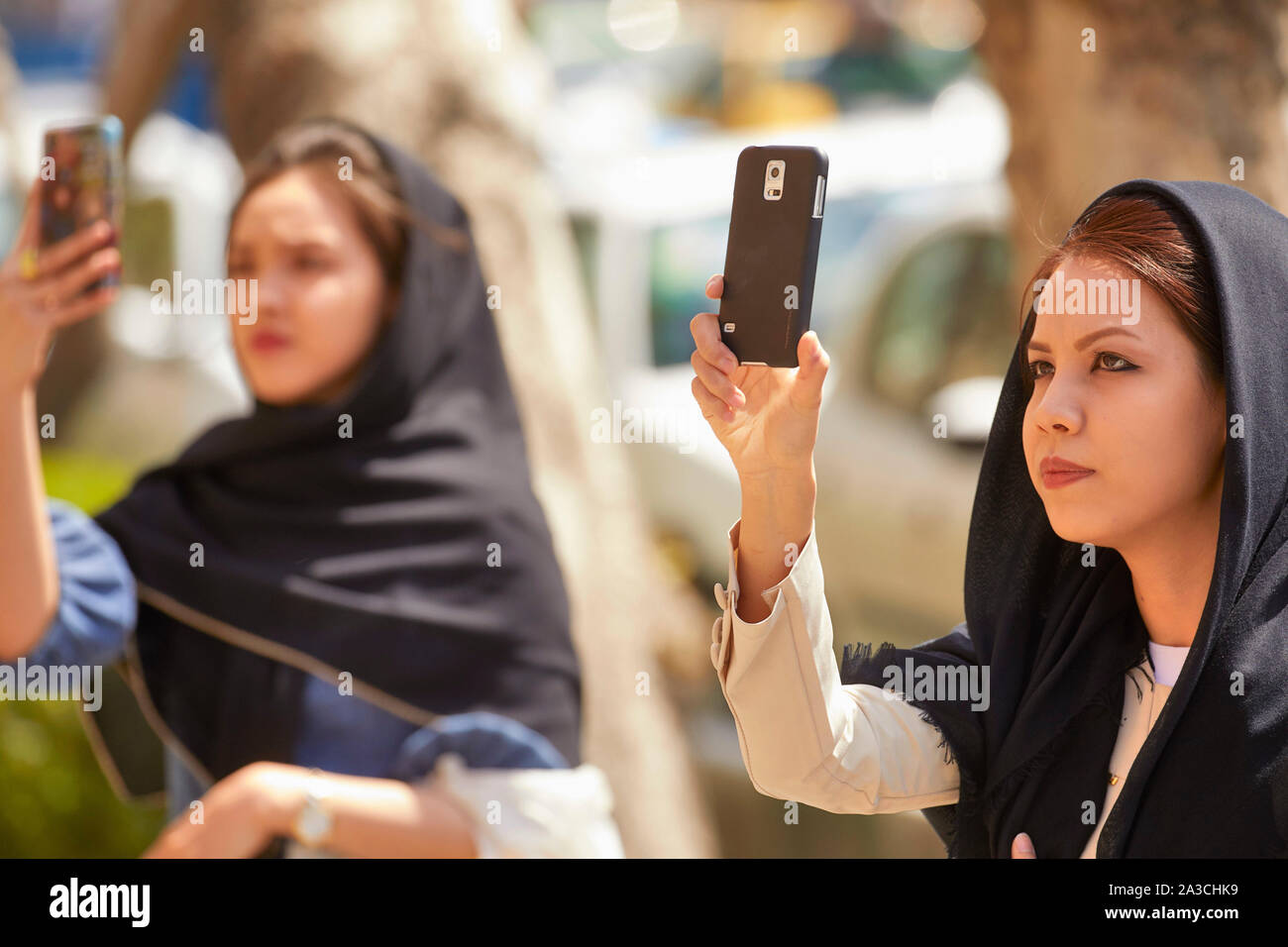 Iran Tehran Post museum making selfies  29-03-2017 foto: Jaco Klamer Stock Photo