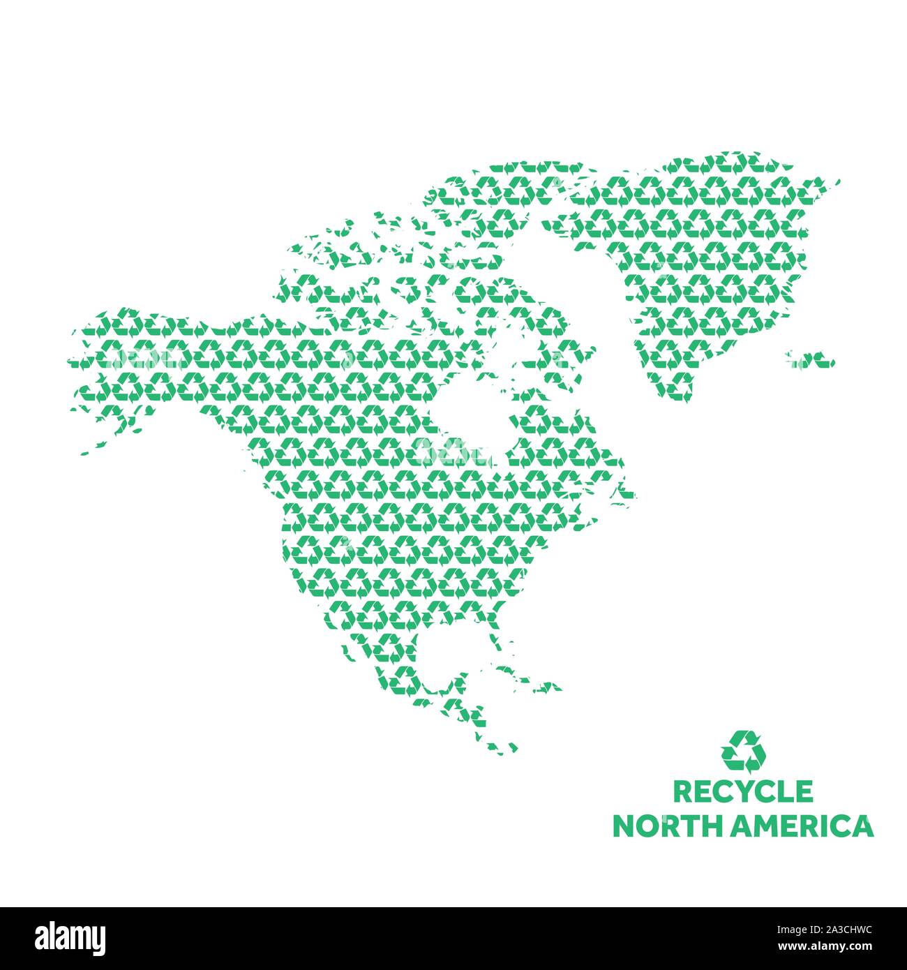 North America map made from recycling symbol. Environmental concept Stock Vector Image & Art Alamy