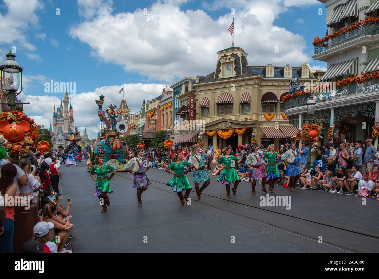 Orlando, Florida. September 23, 2019. Nordic dancers in Festival of Fantasy Parade at Magic Kigndom Stock Photo