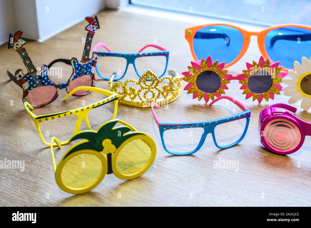 Retro Party set Glasses, lips, mustaches, masks design photo booth party  wedding funny pictures Stock Photo - Alamy