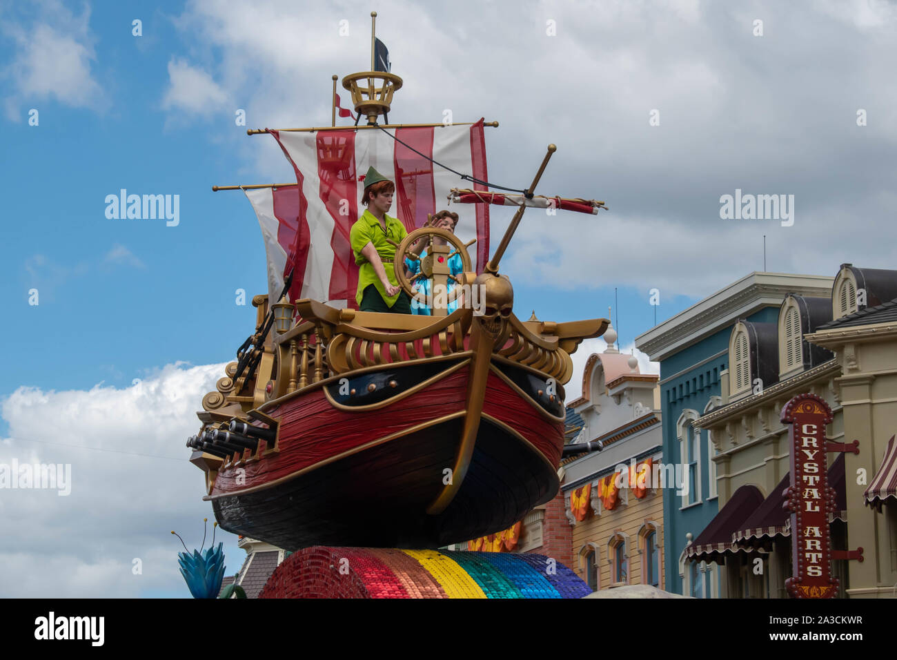 Orlando, Florida. September 25, 2019. Peter Pan and Wendy in