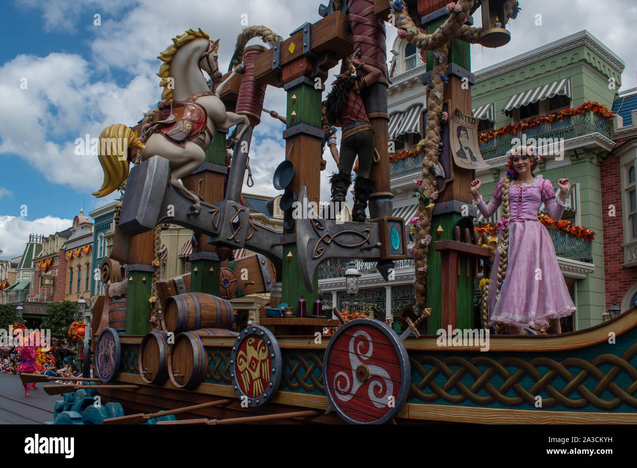 Orlando, Florida. September 25, 2019. Rapunzel  in Disney Festival of Fantasy Parade  at Magic Kigndom Stock Photo