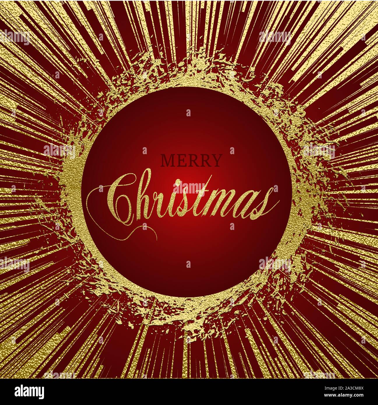 Merry Christmas gold glittering lettering design. Vector illustration ...