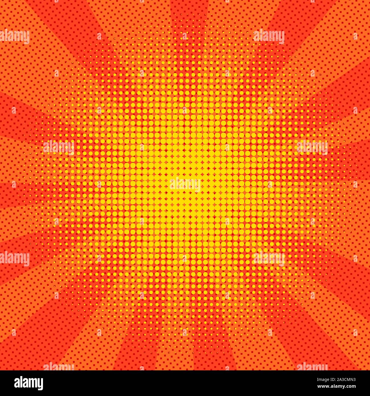 Explosion vector illustration. Retro pop art background with dots ...