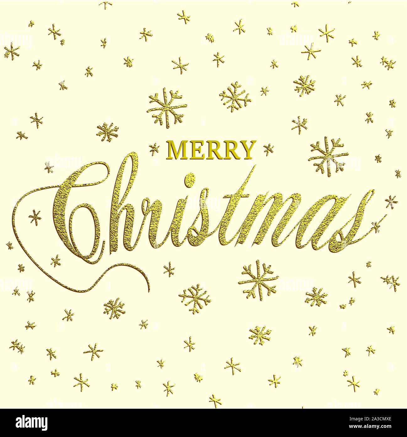 Merry Christmas gold glittering lettering design. Vector illustration ...