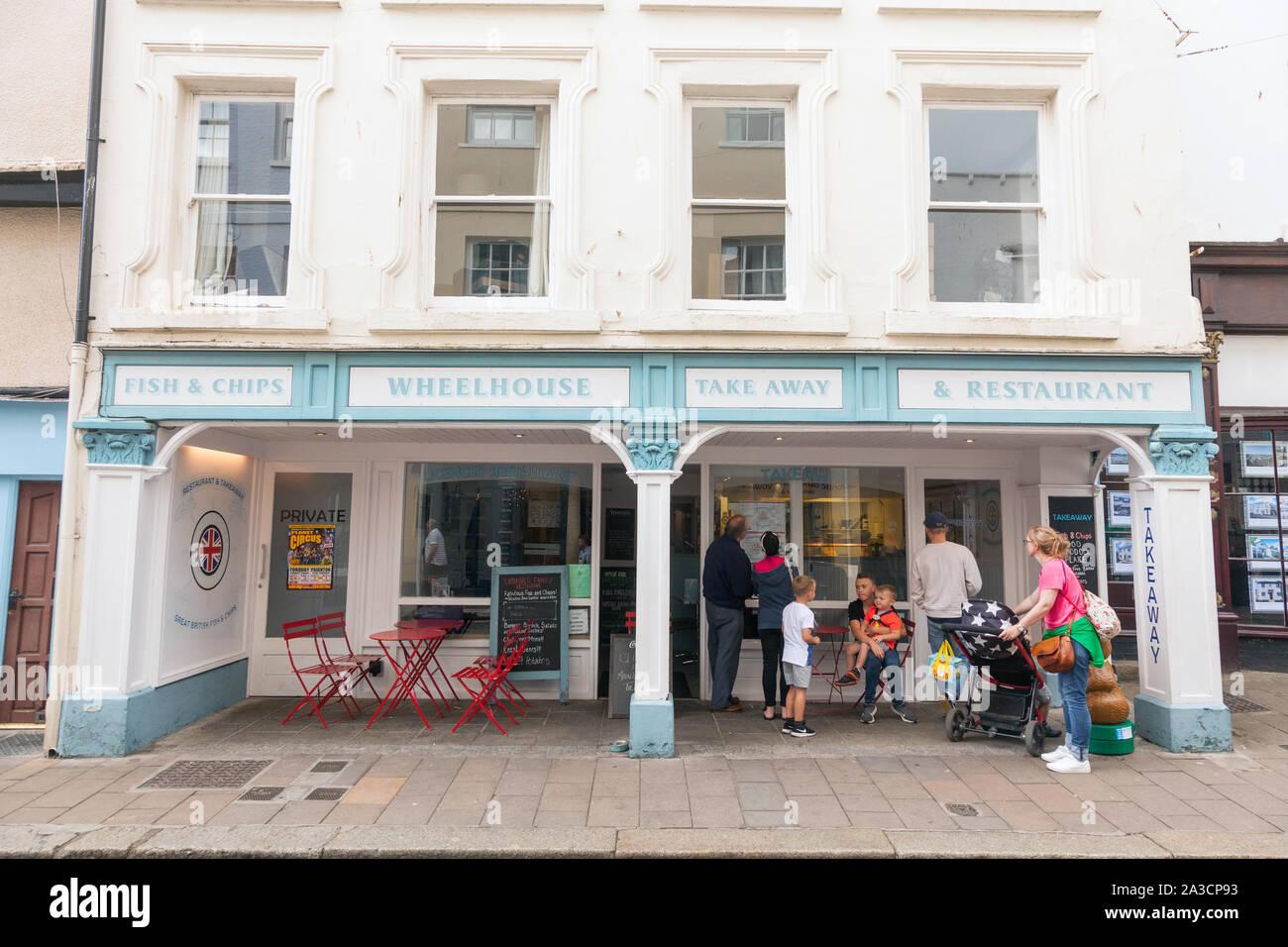 Wheelhouse Fish and Chip shop and restaurant, Dartmouth, Devon, England