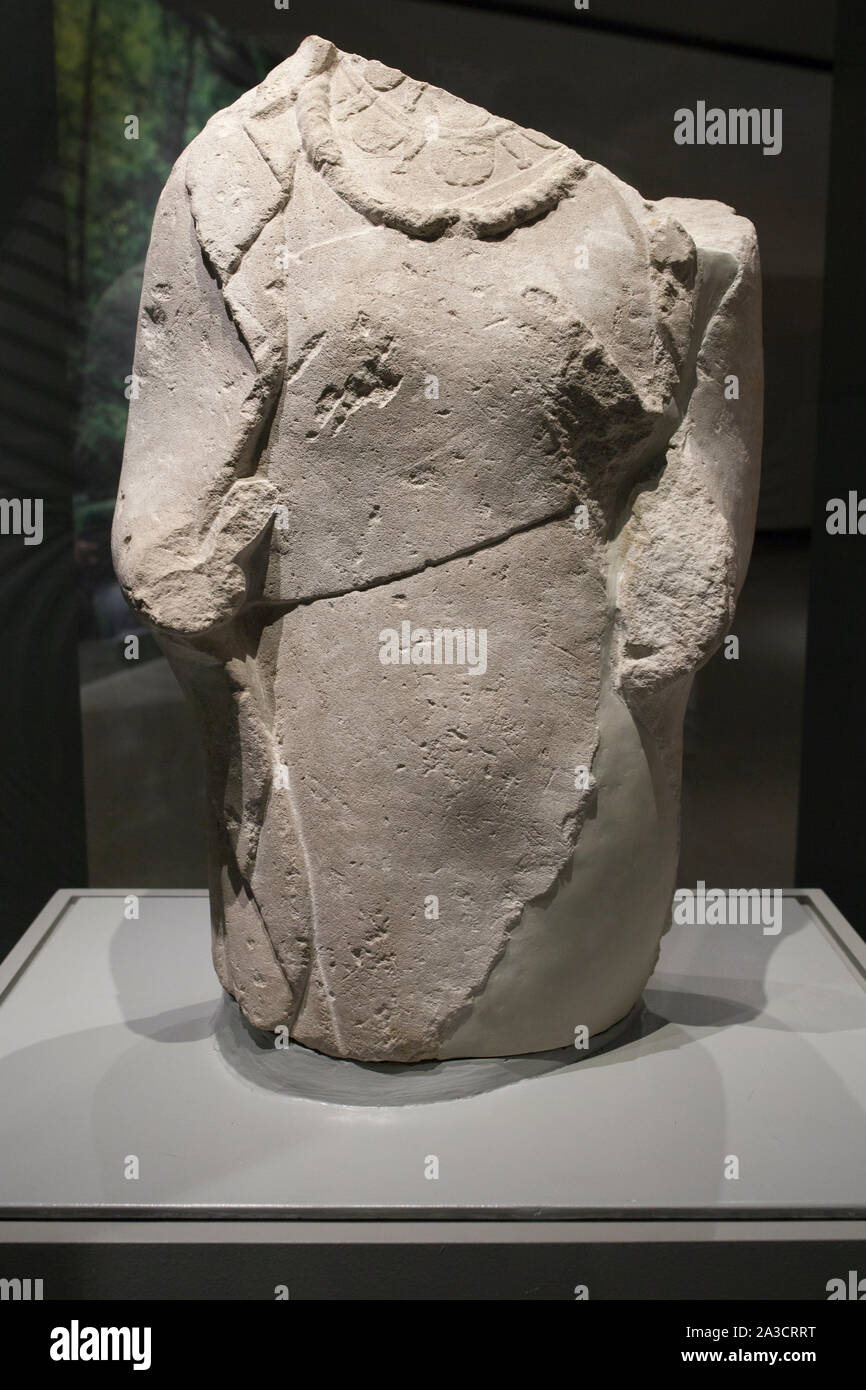 Jaen, Spain - December 29th, 2017: Iberian Lady of Cerro Alcalá, Torres, Jaén. 2nd Half the 5th Century BCE. Iberian Museum of Jaén Stock Photo