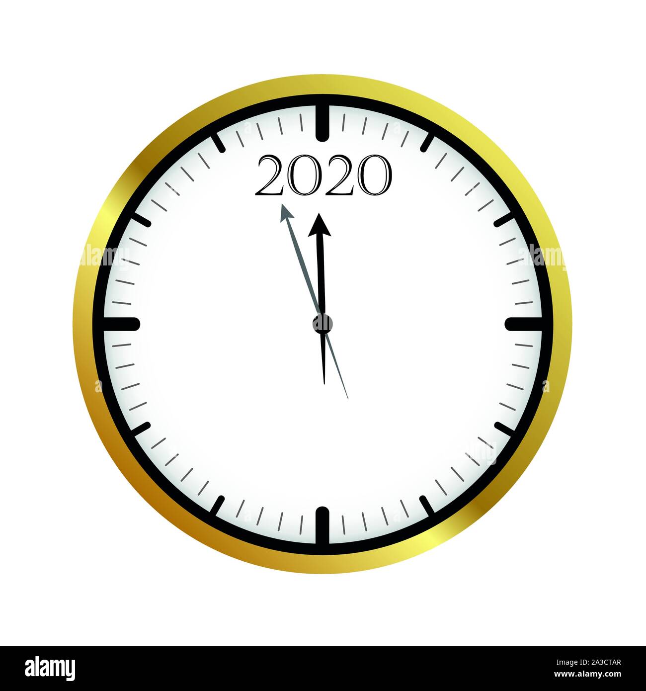 clock shortly before 2020 new year vector illustration EPS10 Stock