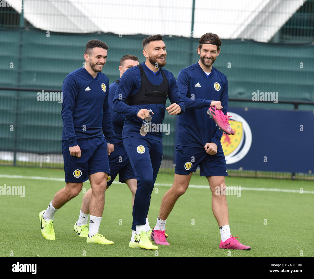 Edinburgh, Scotland, UK. 07th Oct, 2019. 7th Oct 19.Oriam Training Centre, Riccarton, Edinburgh. Scotland Training  Session for UEFA EURO 2020 Qualifier fixtures against, Russia. 7th Oct, 19. and San Marino. Pic Credit: eric mccowat/Alamy Live News Stock Photo
