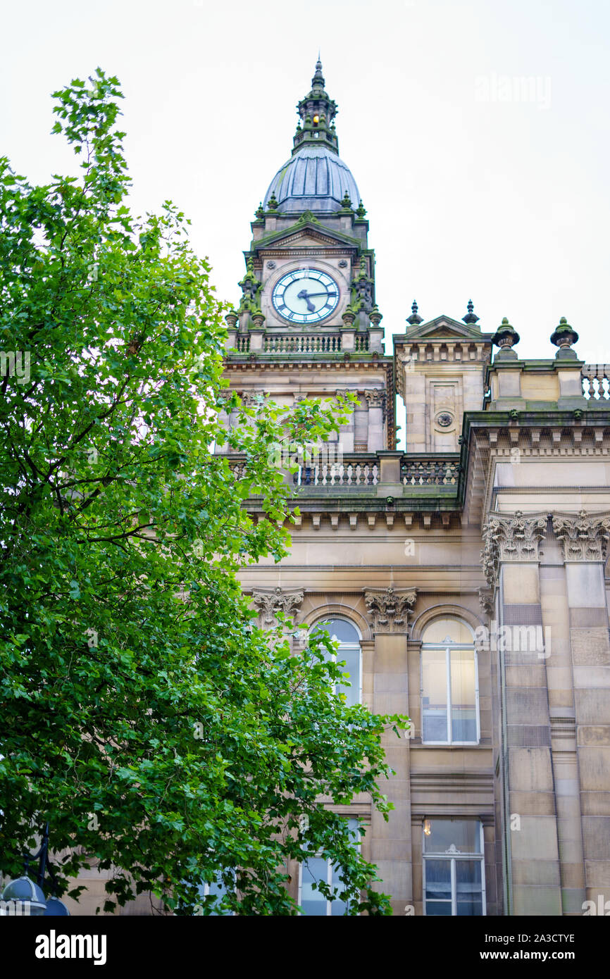 Bolton Town hall clock and lions Stock Photo Alamy