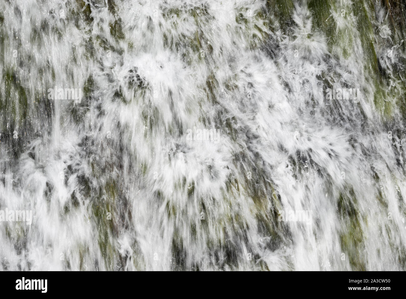 Close up of waterfall on a clear moorland stream. Stock Photo