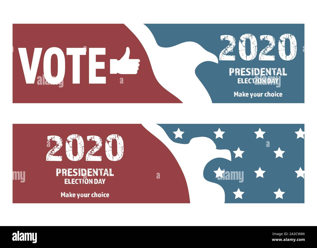 2020 Vote in USA american president banner card Stock Vector Image