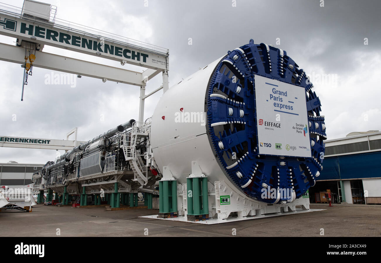 Schwanau Germany 07th Oct 2019 During Chancellor Angela Merkel S Cdu Visit To Paris A Tunnel Boring
