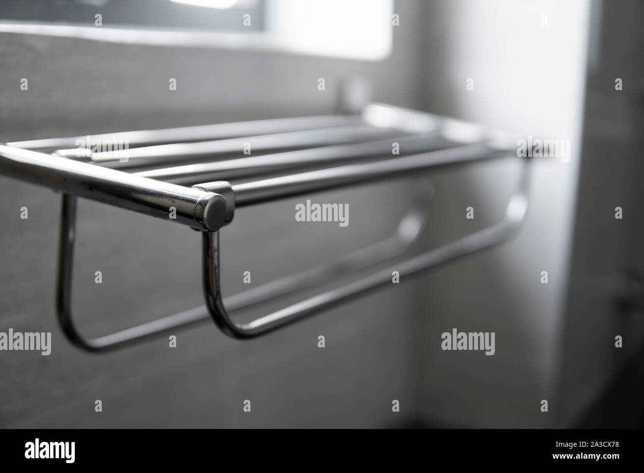 Metal Towel Dryers in the modern bathroom Stock Photo Alamy