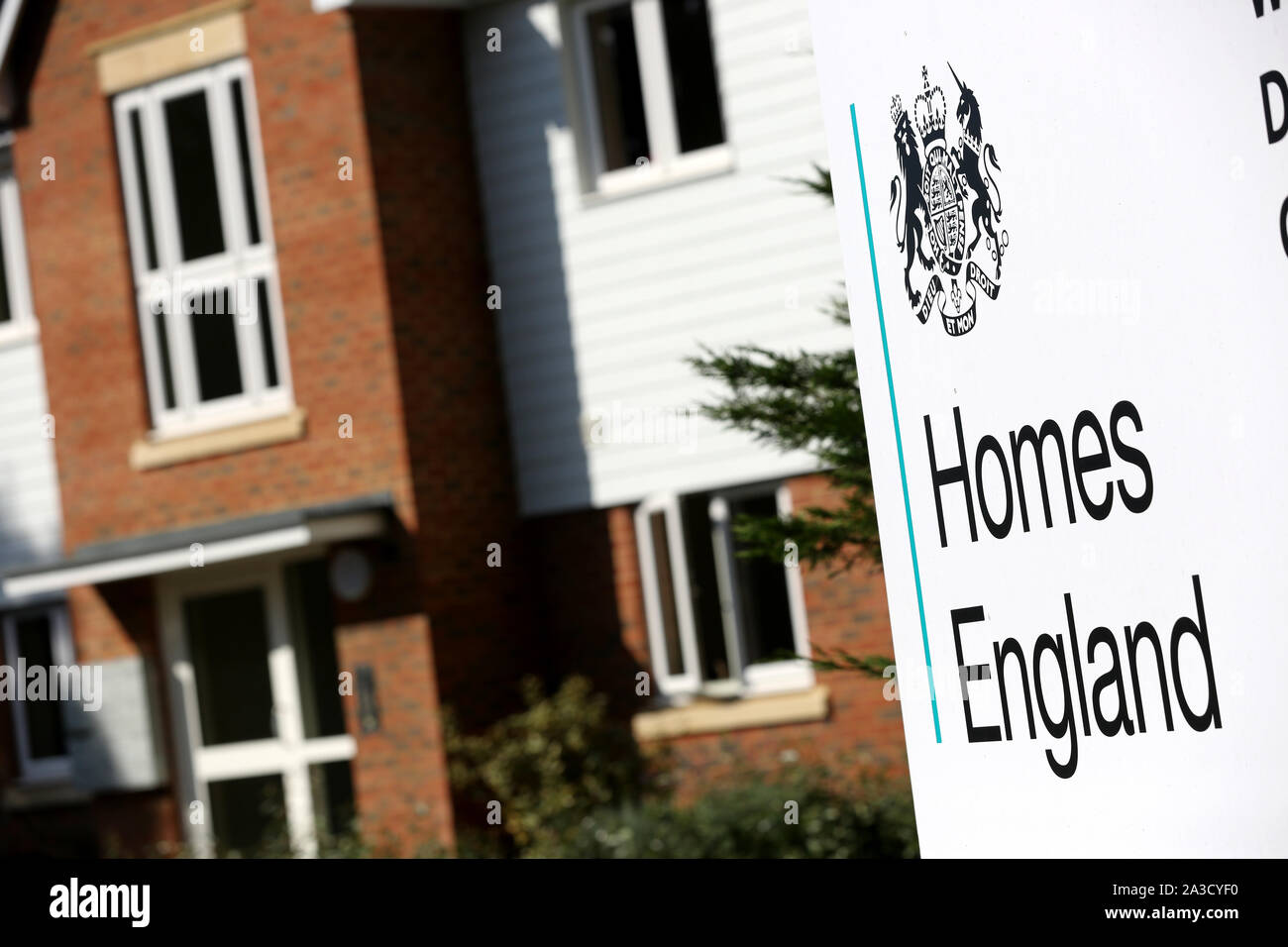 General views of a Homes England Housing Development in Hawyards Heath, East Sussex, UK. Stock Photo