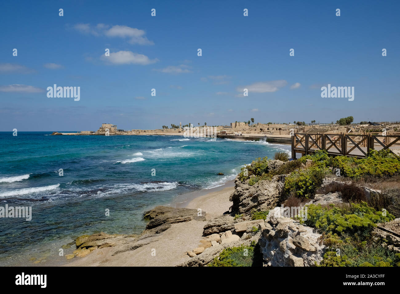 Ancient port of Caesarea in Israel Stock Photo
