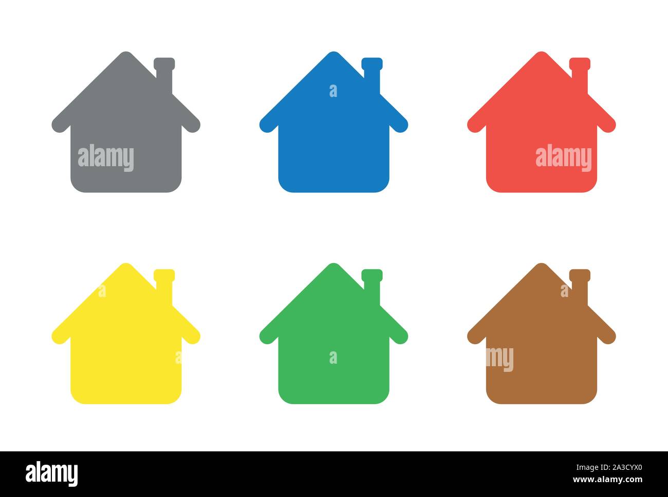 Vector icon set of houses. Flat color style Stock Vector Image & Art ...