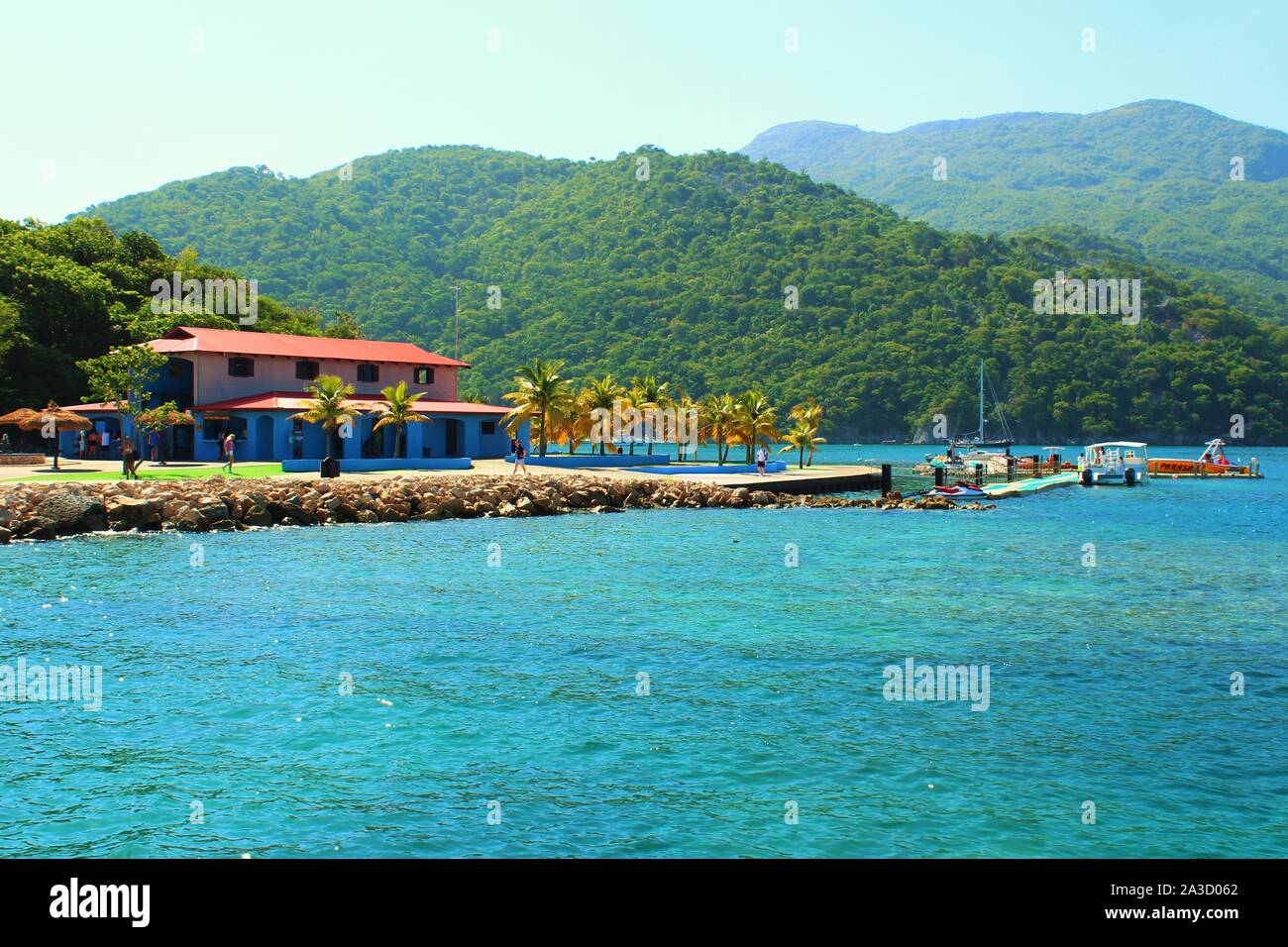 A section of the resort of Labadee, Haiti, which is privately owned by Royal Caribbean International for the exclusive use of its cruise ships. Stock Photo