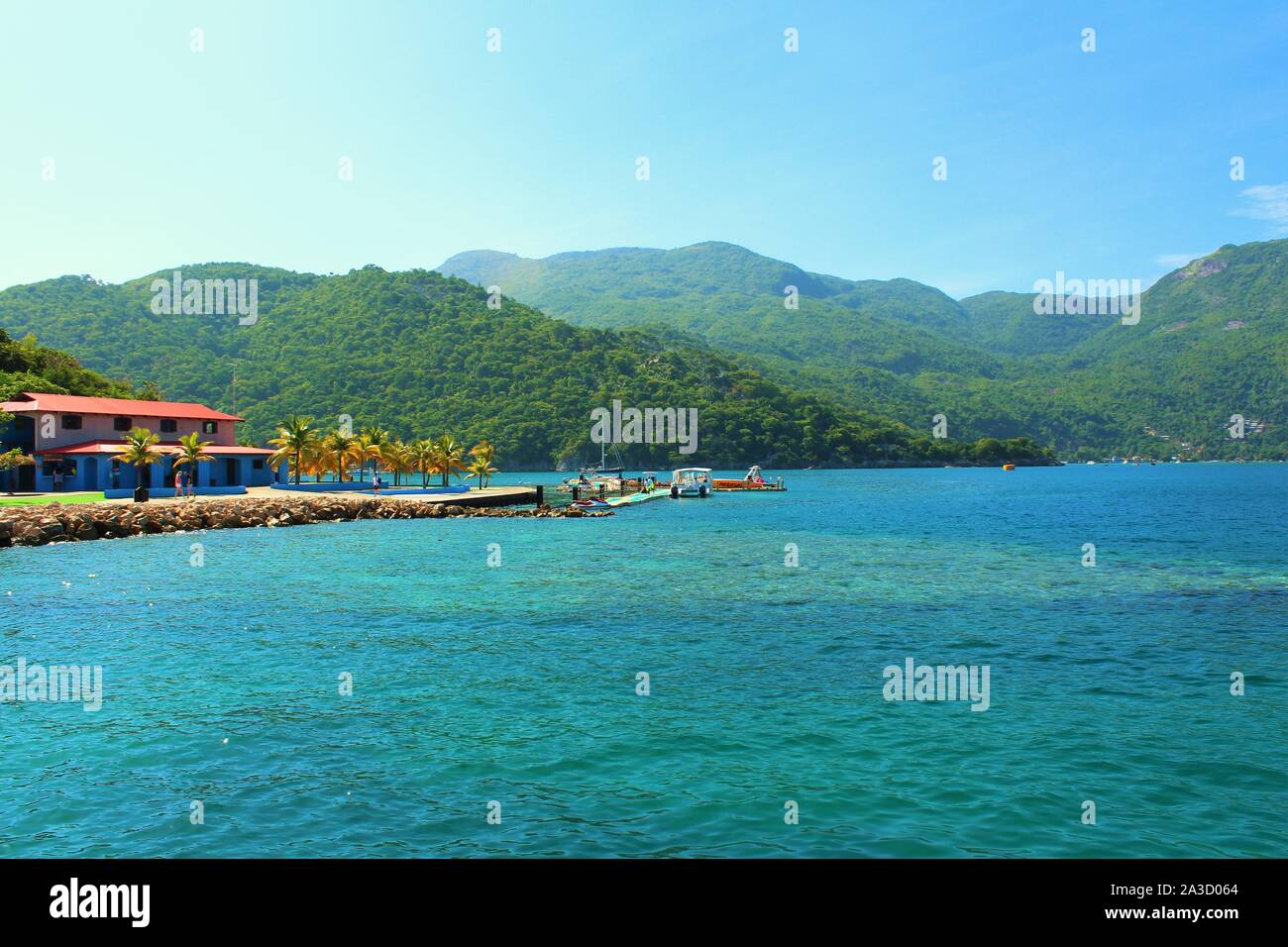 A section of the resort of Labadee, Haiti, which is privately owned by Royal Caribbean International for the exclusive use of its cruise ships. Stock Photo