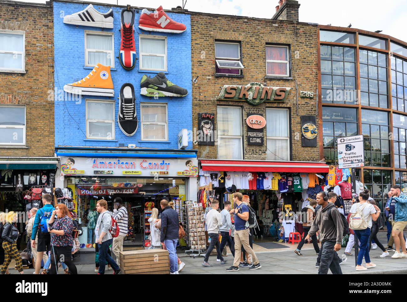 Tourist shop exterior building facades in Camden Town High Street, London,  UK Stock Photo - Alamy