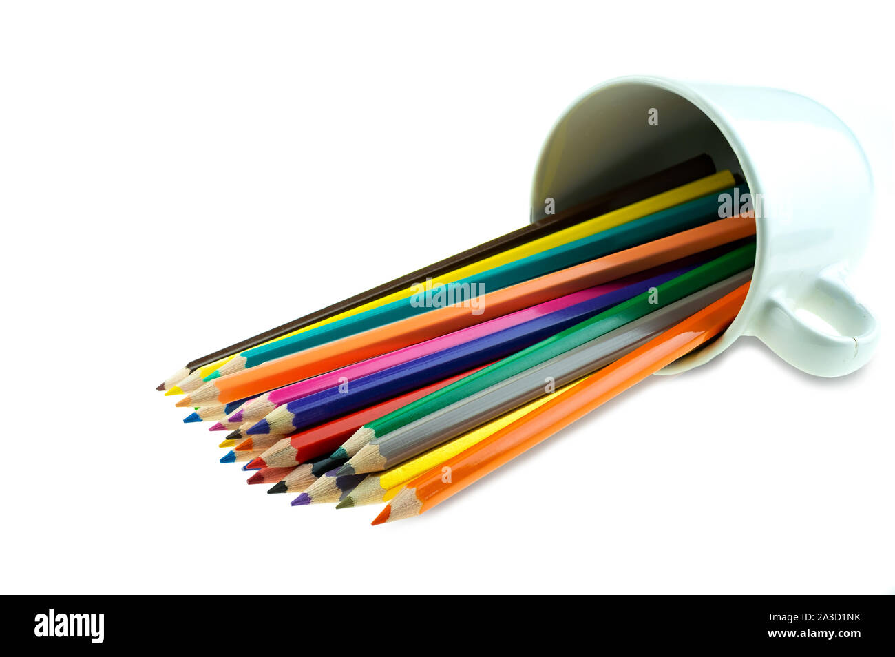 Collection of crayon de couleur for drawing at white background, Multi